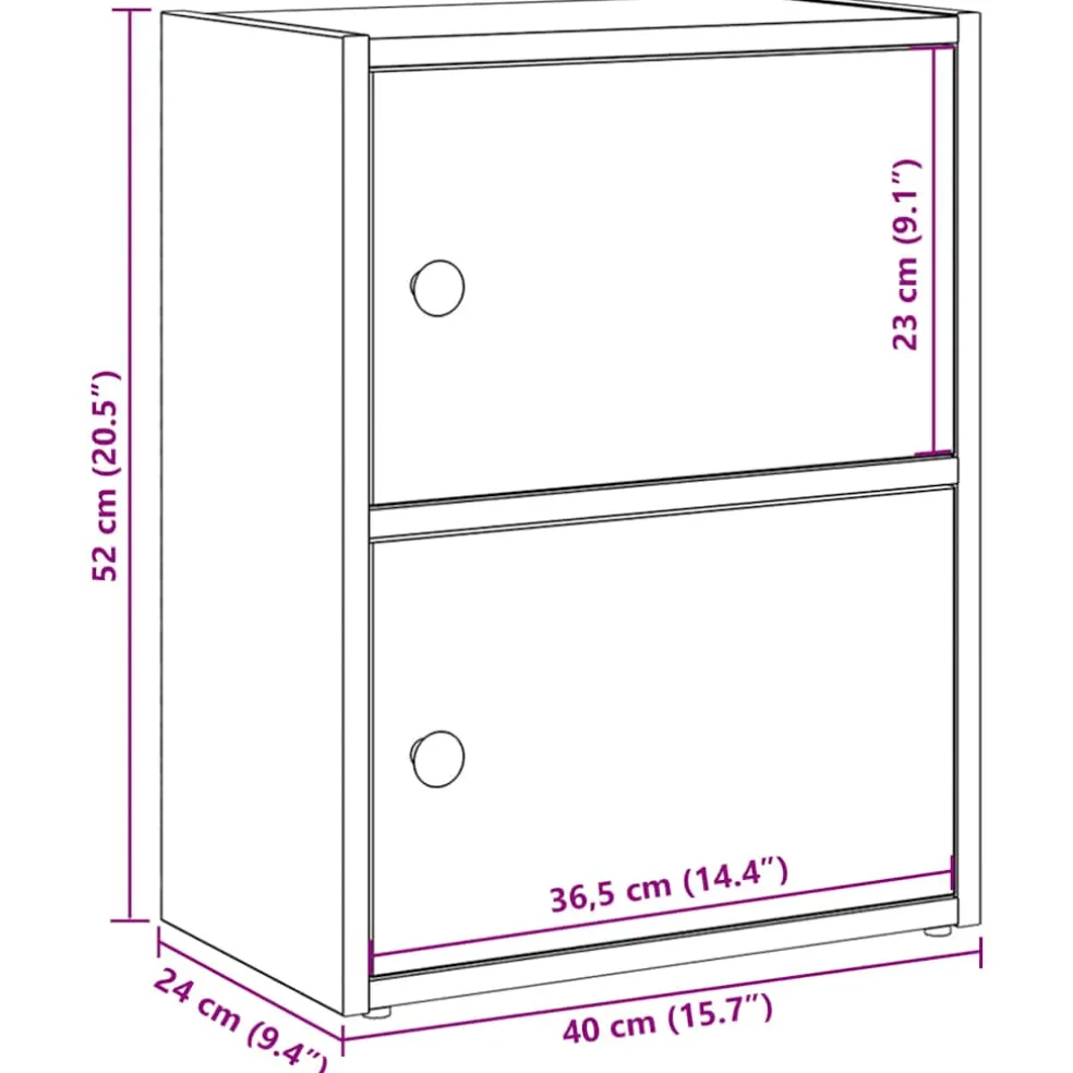 vidaXL Boekenkast 40x24x52 cm bewerkt hout grijs sonoma eikenkleurig