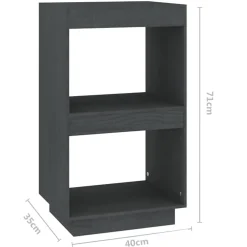 vidaXL Boekenkast 40x35x71 cm massief grenenhout grijs