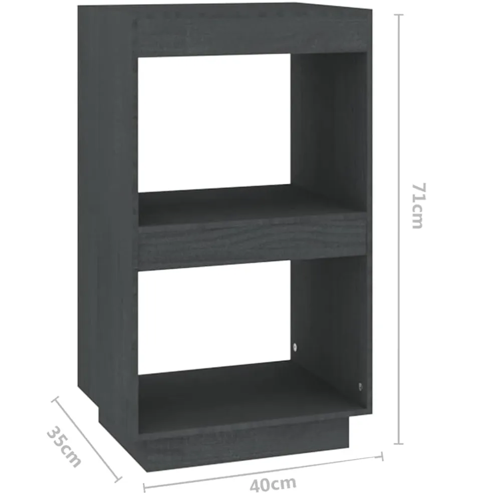 vidaXL Boekenkast 40x35x71 cm massief grenenhout grijs