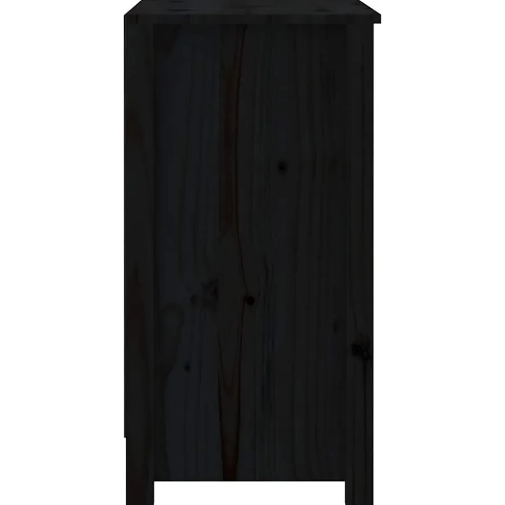 vidaXL Boekenkast 80x35x68 cm massief grenenhout zwart