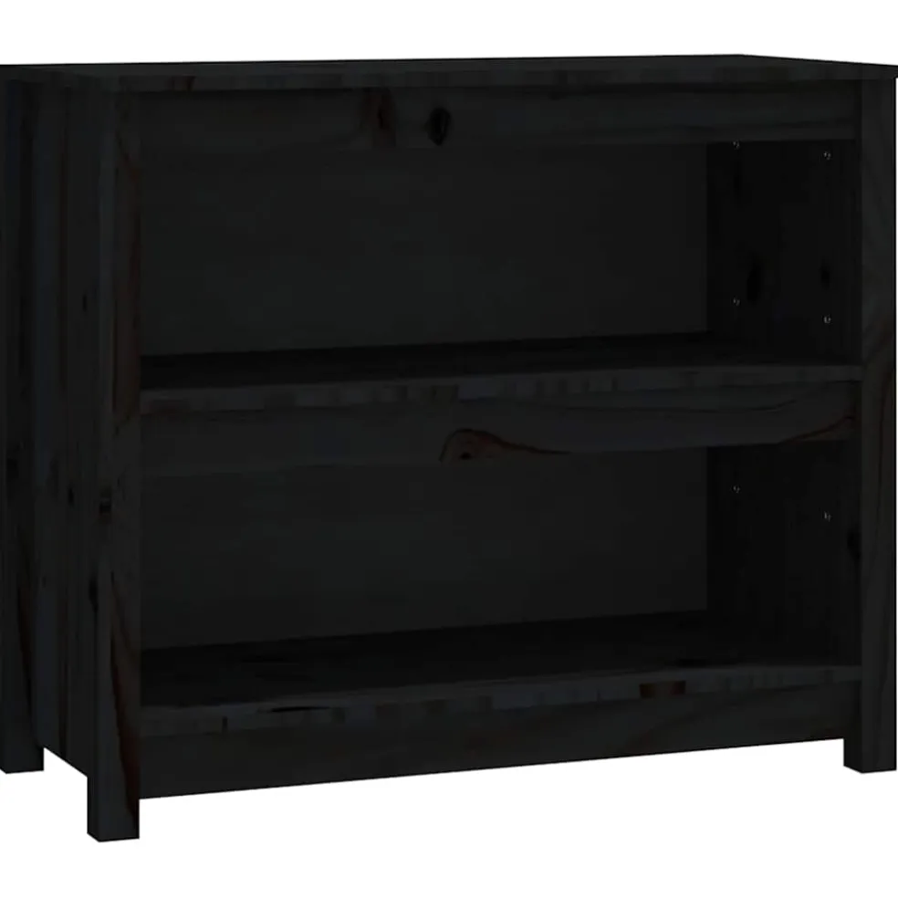vidaXL Boekenkast 80x35x68 cm massief grenenhout zwart