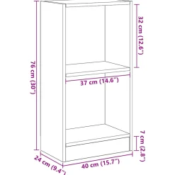 vidaXL Boekenkast 40x24x76 cm spaanplaat zwart eikenkleurig