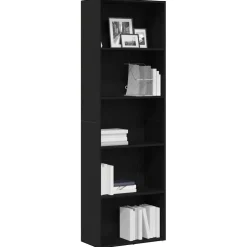 vidaXL Boekenkast 60x30x189 cm spaanplaat zwart eikenkleurig