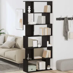 vidaXL Boekenkast Zwart Eiken 80x24x190,5 cm Engineered Wood