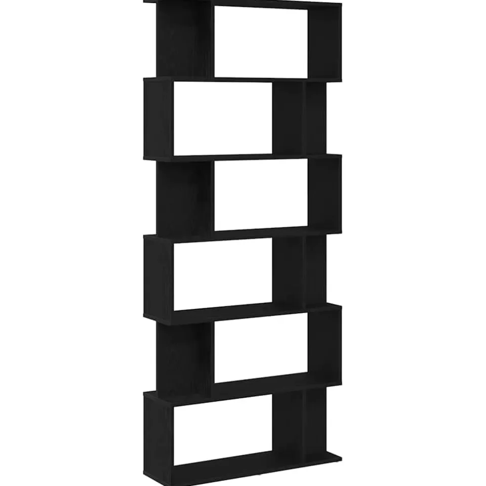 vidaXL Boekenkast Zwart Eiken 80x24x190,5 cm Engineered Wood