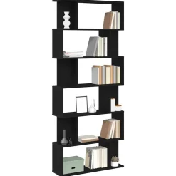 vidaXL Boekenkast Zwart Eiken 80x24x190,5 cm Engineered Wood
