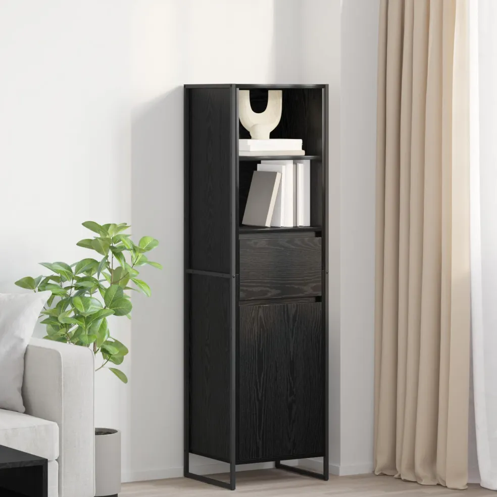 vidaXL Boekenkast Zwart Eiken 43 x 36 x 150.5 cm Bewerkt hout