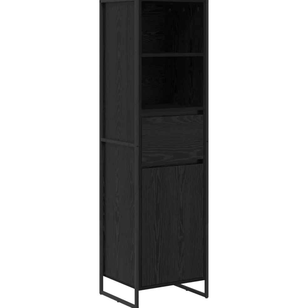 vidaXL Boekenkast Zwart Eiken 43 x 36 x 150.5 cm Bewerkt hout