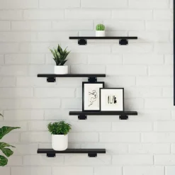 vidaXL Boekenplank Bord 3-laags 4 st 40 x 10 x 1,5 cm Bewerkt hout