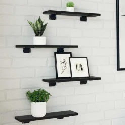vidaXL Boekenplank Bord 3-laags 4 st 40 x 10 x 1,5 cm Bewerkt hout