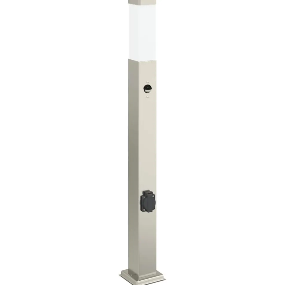 vidaXL Bolderarmatuur met sensor en stopcontact 80 cm roestvrij staal IP44