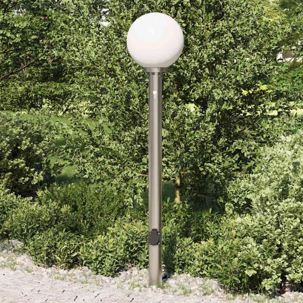 vidaXL Bolderarmatuur met sensor en stopcontact 120 cm roestvrij staal IP44