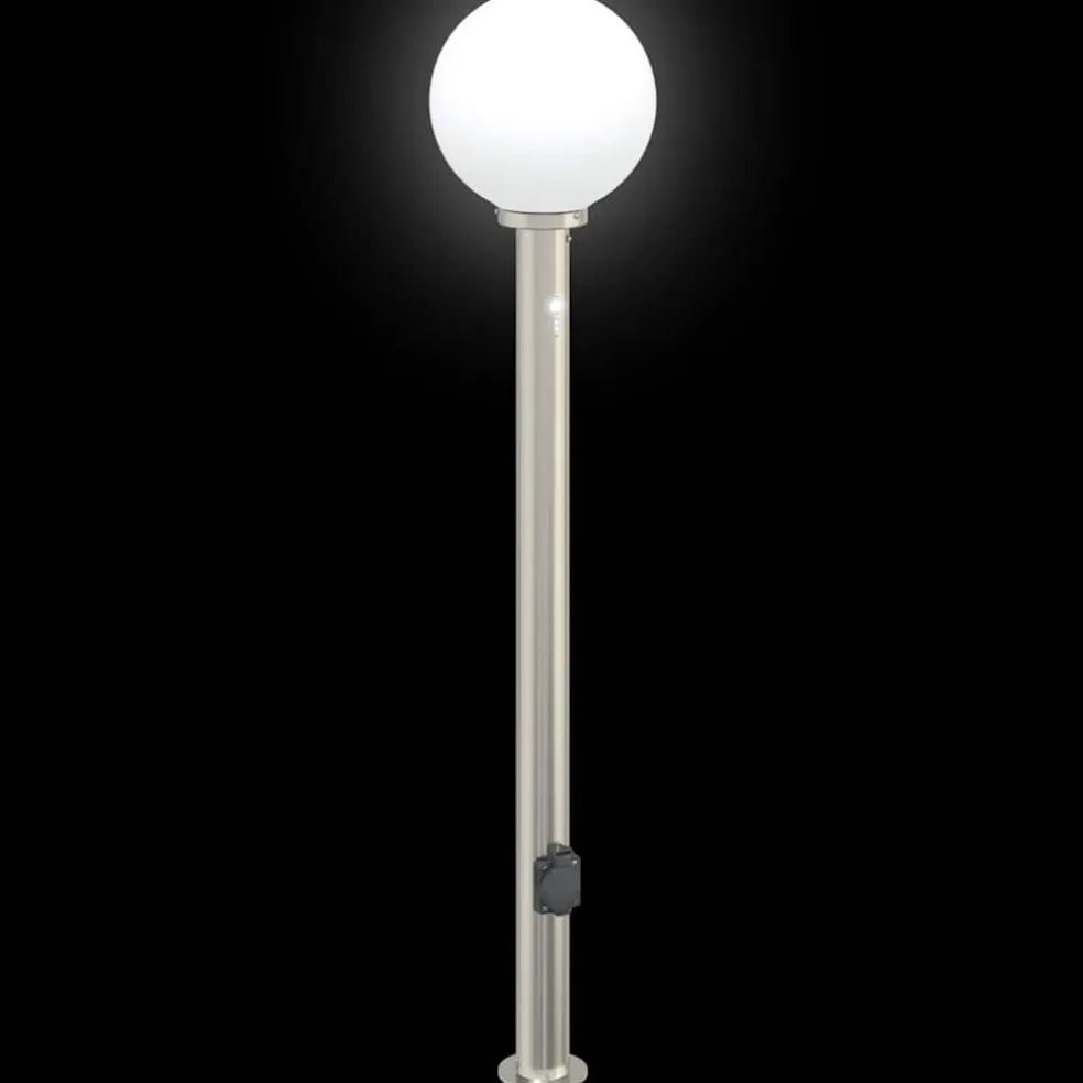 vidaXL Bolderarmatuur met sensor en stopcontact 120 cm roestvrij staal IP44