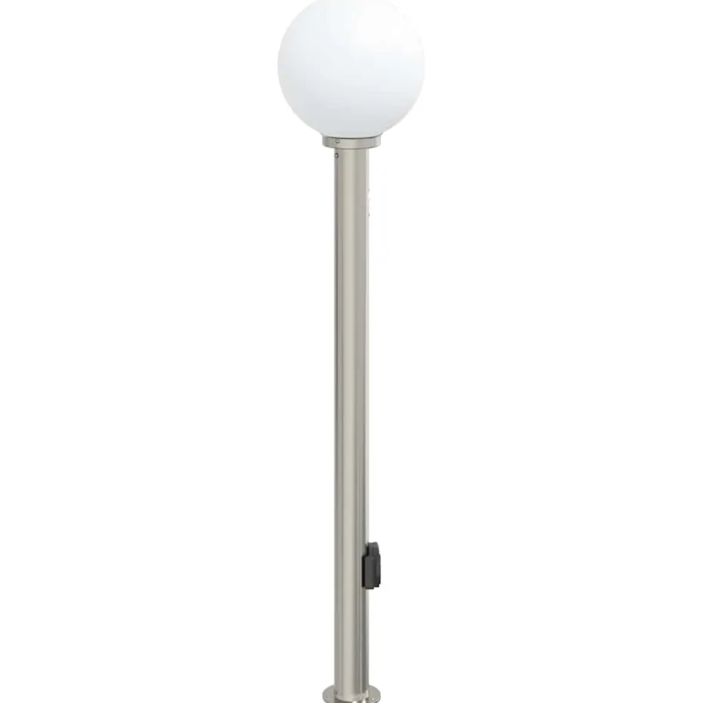 vidaXL Bolderarmatuur met sensor en stopcontact 120 cm roestvrij staal IP44