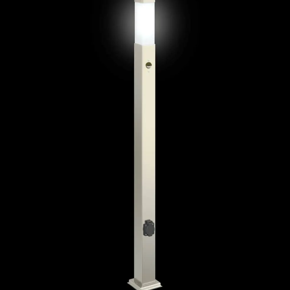 vidaXL Bolderarmatuur met sensor en stopcontact 110 cm roestvrij staal IP44