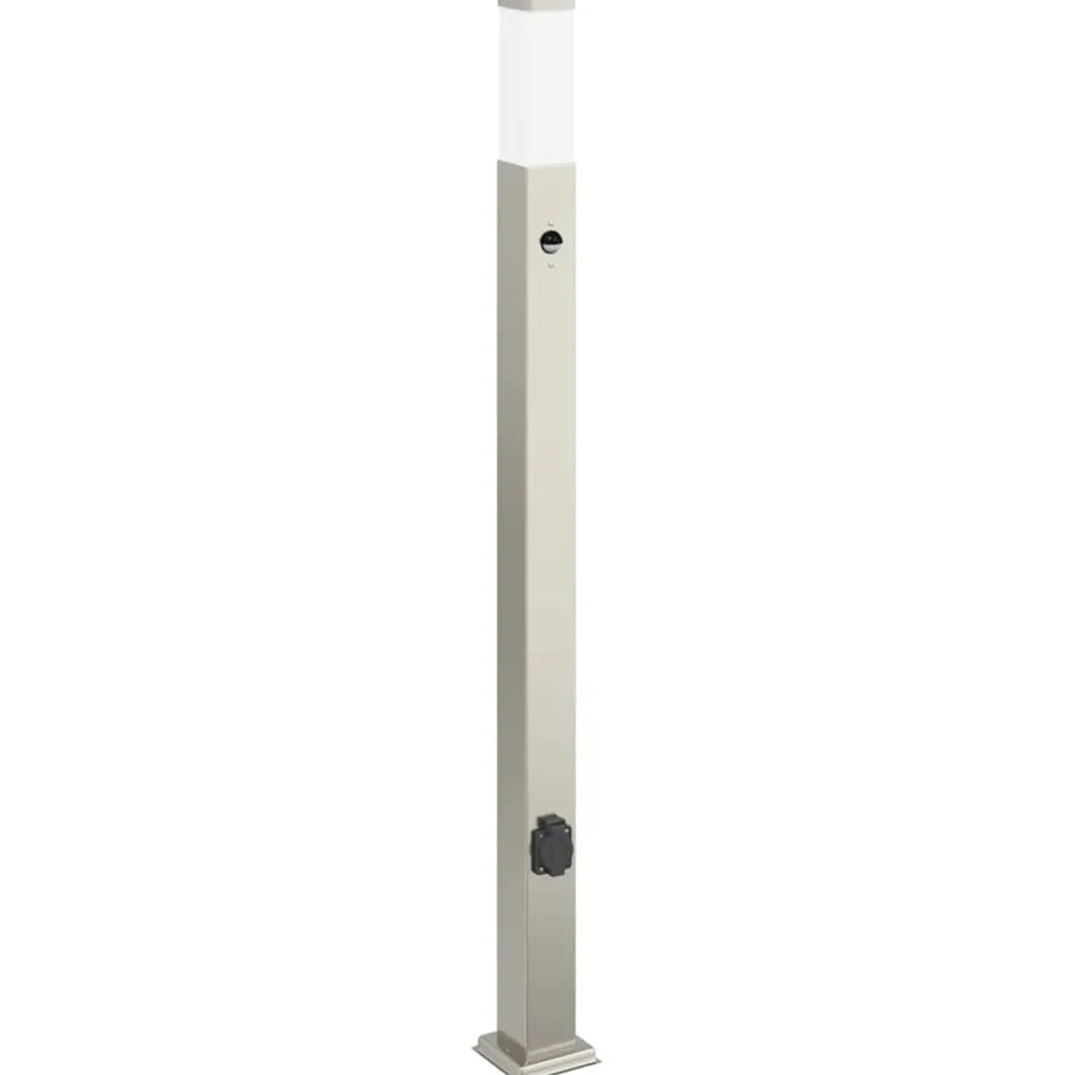 vidaXL Bolderarmatuur met sensor en stopcontact 110 cm roestvrij staal IP44