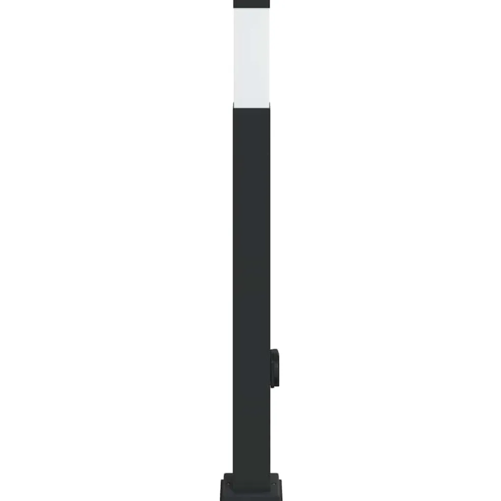 vidaXL Bolderarmatuur met stopcontact 80 cm Zwart IP44