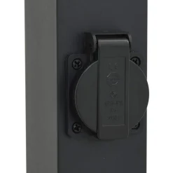 vidaXL Bolderarmatuur met stopcontact 80 cm Zwart IP44