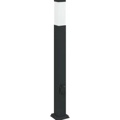 vidaXL Bolderarmatuur met stopcontact 80 cm Zwart IP44