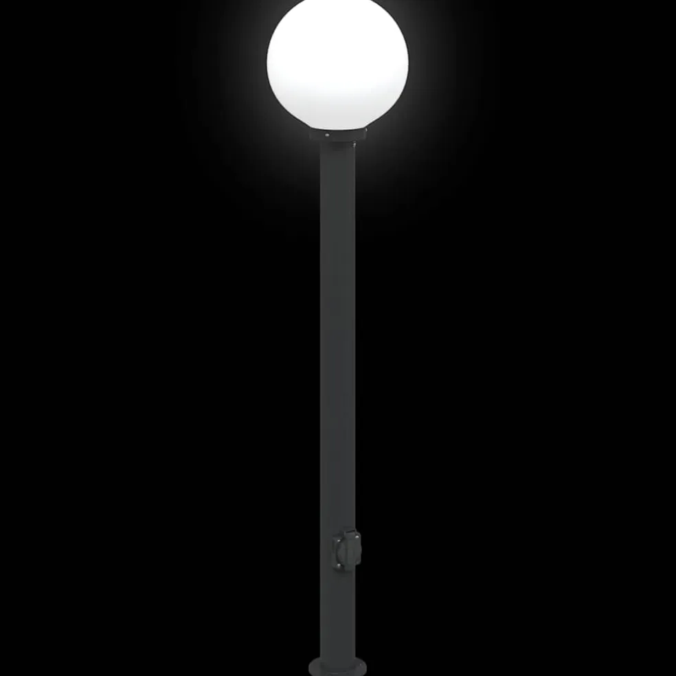 vidaXL Bolderarmatuur met stopcontact 120 cm Zwart IP44