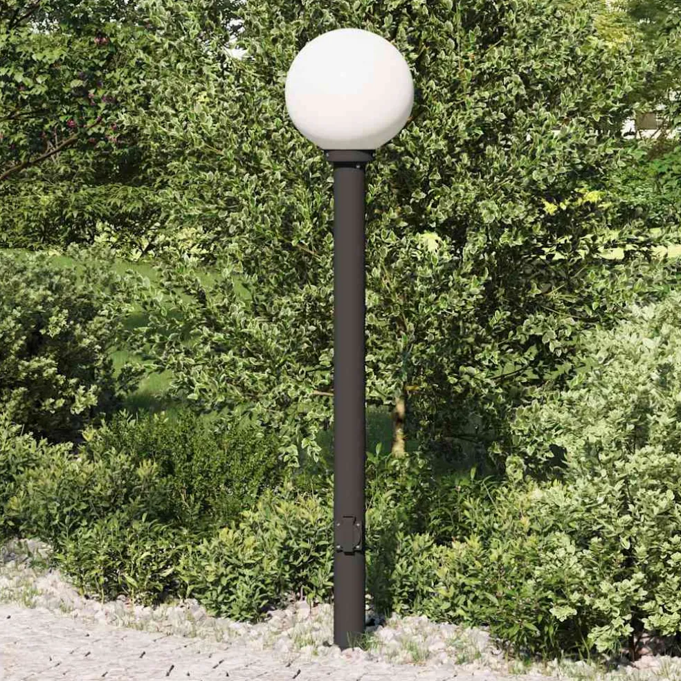 vidaXL Bolderarmatuur met stopcontact 120 cm Zwart IP44