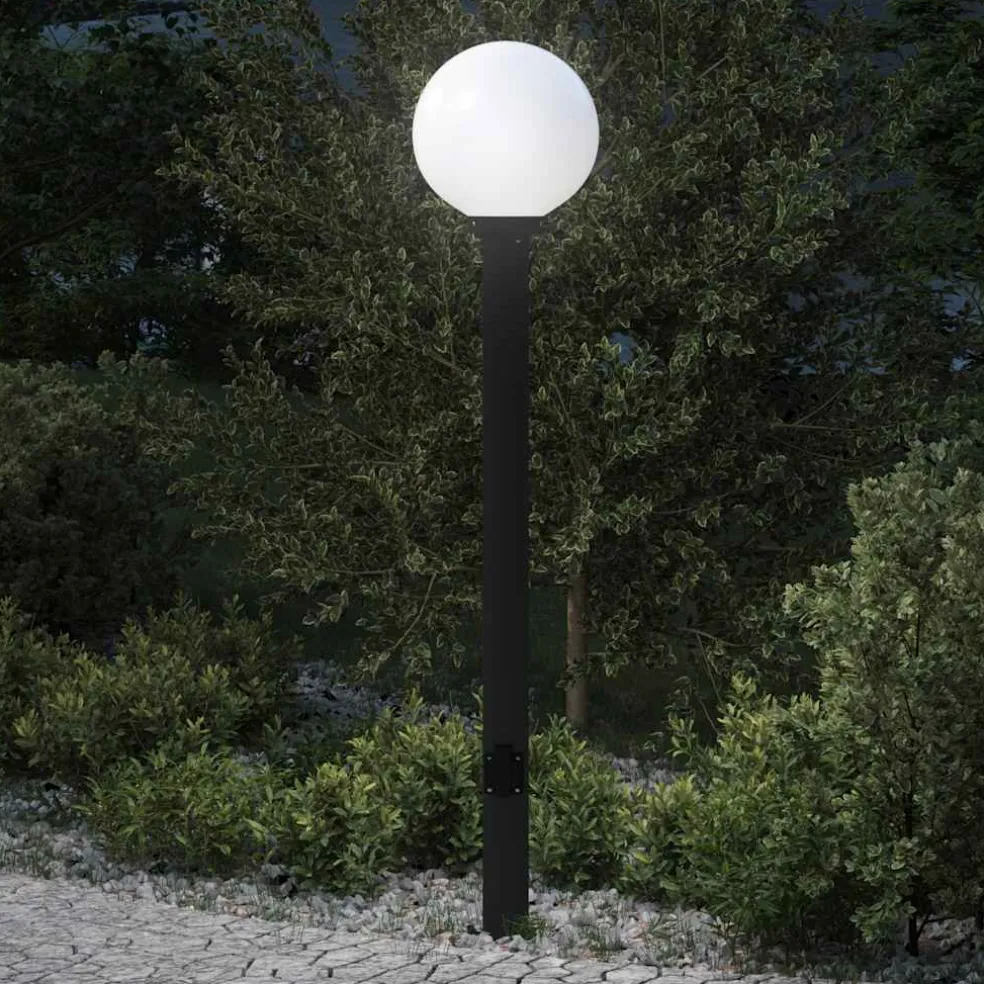 vidaXL Bolderarmatuur met stopcontact 120 cm Zwart IP44