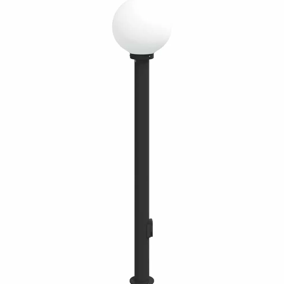 vidaXL Bolderarmatuur met stopcontact 120 cm Zwart IP44