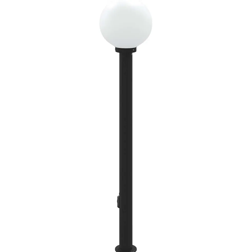 vidaXL Bolderarmatuur met stopcontact 120 cm Zwart IP44