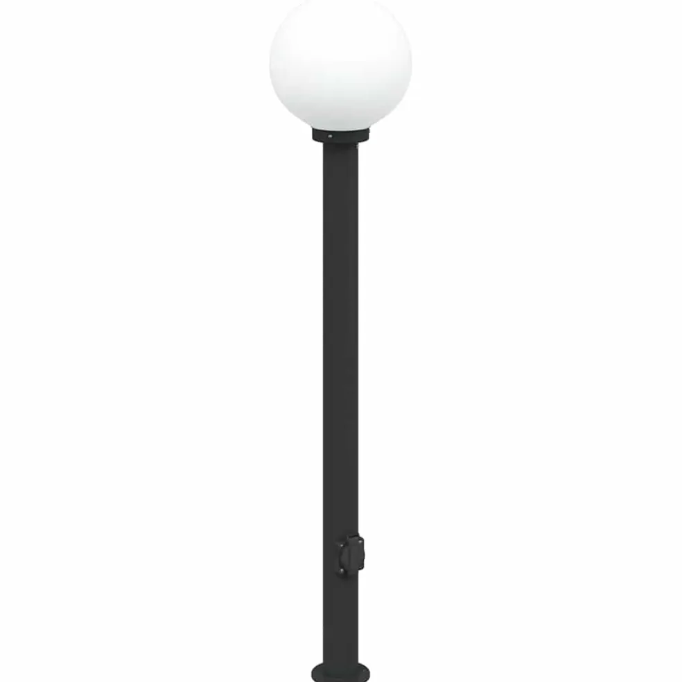 vidaXL Bolderarmatuur met stopcontact 120 cm Zwart IP44