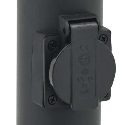 vidaXL Bolderarmatuur met stopcontact 120 cm Zwart IP44
