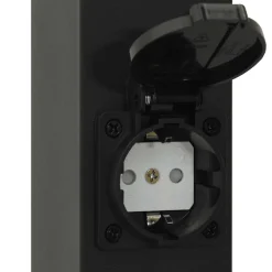 vidaXL Bolderarmatuur met stopcontact 110 cm Zwart IP44