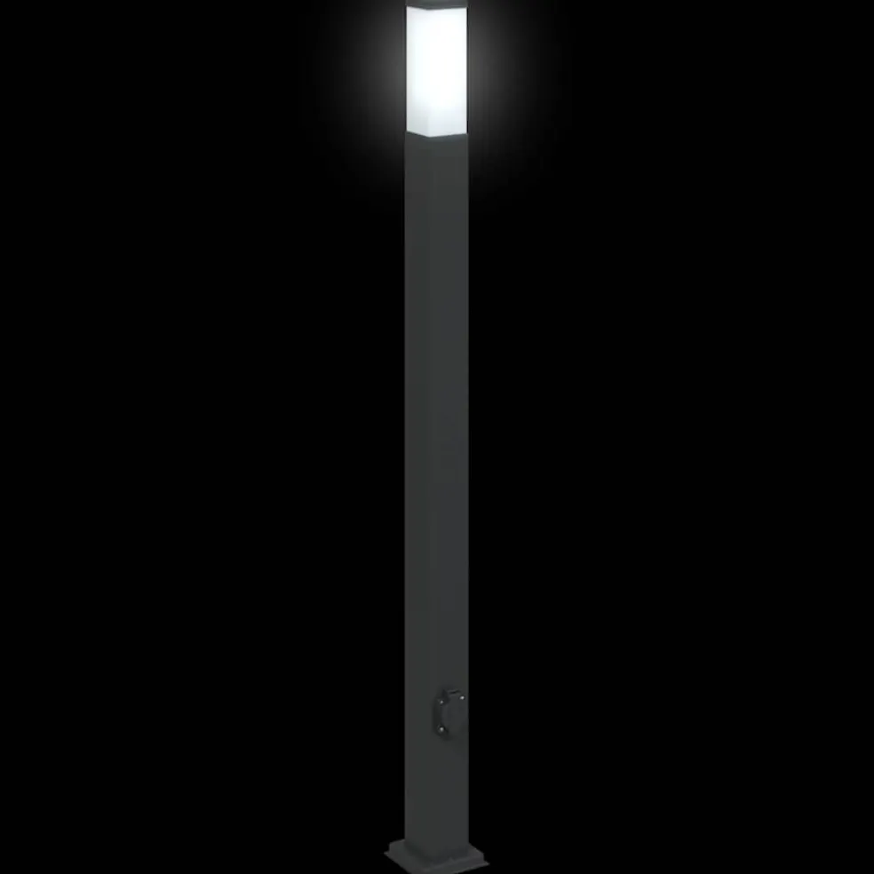 vidaXL Bolderarmatuur met stopcontact 110 cm Zwart IP44