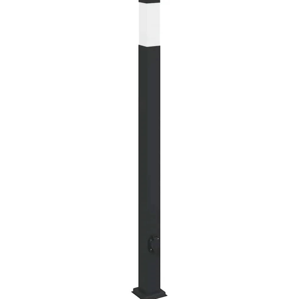 vidaXL Bolderarmatuur met stopcontact 110 cm Zwart IP44