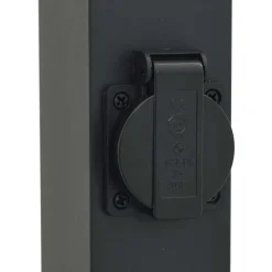 vidaXL Bolderarmatuur met stopcontact 110 cm Zwart IP44