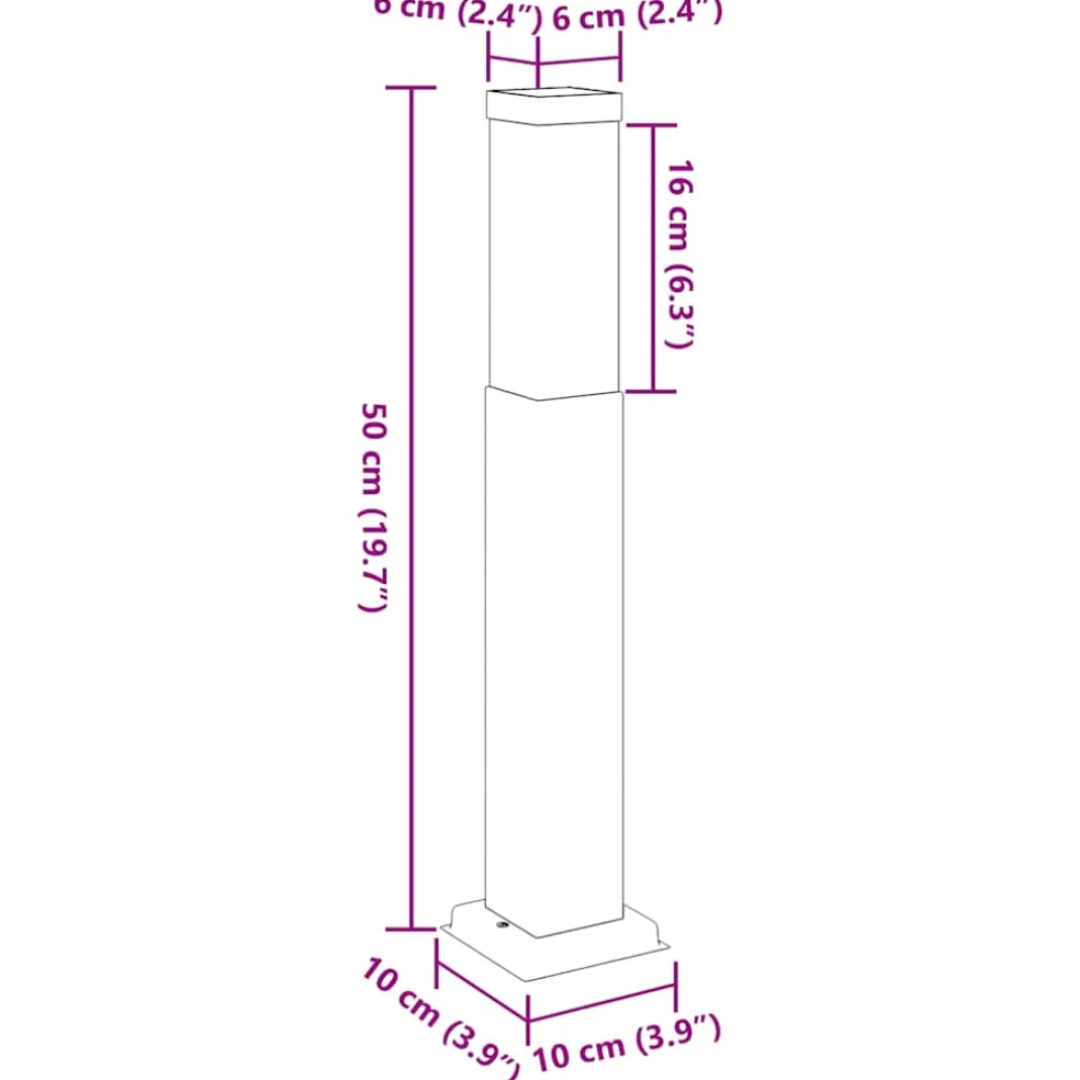 vidaXL Bolderverlichting 50 cm RVS IP44