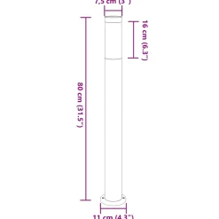 vidaXL Bolderverlichting 80 cm RVS IP44