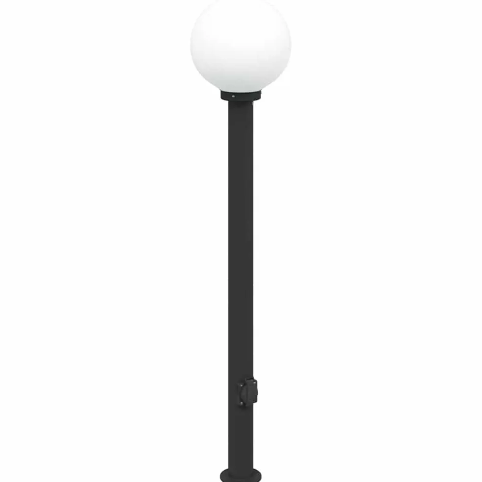 vidaXL Bolderverlichting met stopcontact 3 stuks 120 cm Zwart IP44