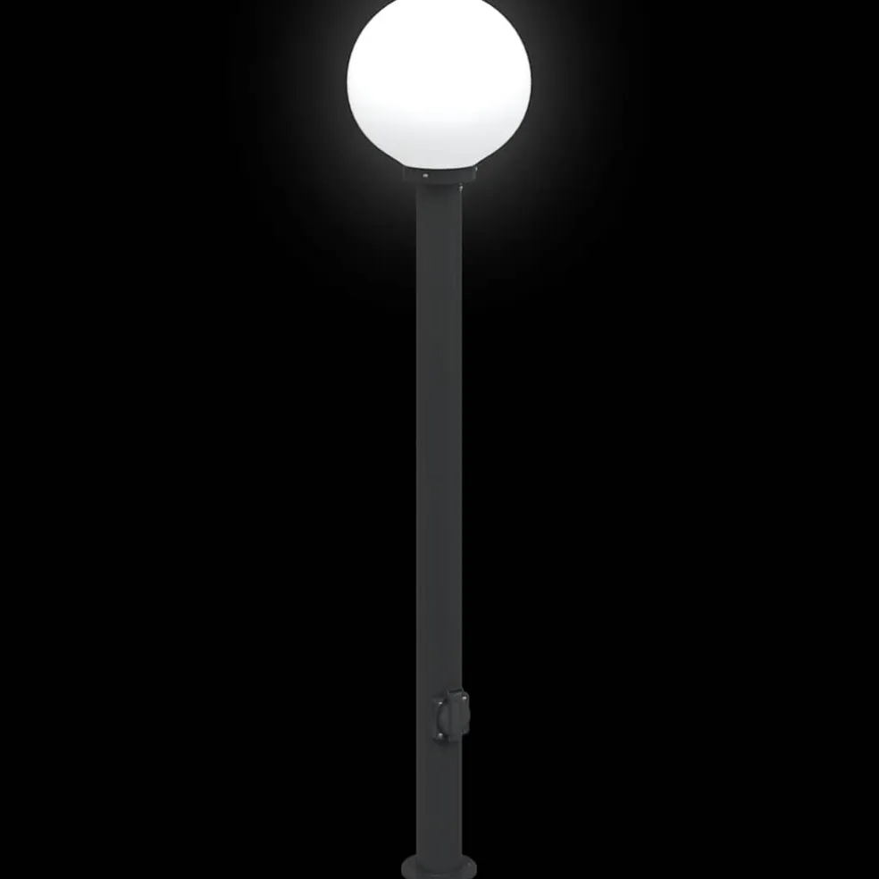 vidaXL Bolderverlichting met stopcontact 3 stuks 120 cm Zwart IP44
