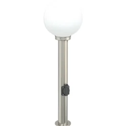 vidaXL Bolderverlichting met stopcontact 3 stuks 80 cm RVS IP44