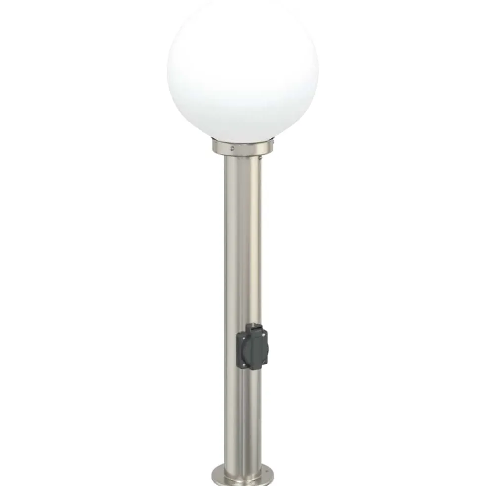 vidaXL Bolderverlichting met stopcontact 3 stuks 80 cm RVS IP44