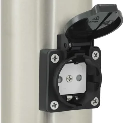 vidaXL Bolderverlichting met stopcontact 3 stuks 80 cm RVS IP44