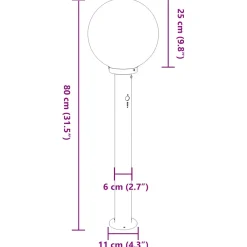 vidaXL Bolderverlichting met sensor 80 cm zwart IP44