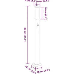 vidaXL Bolderverlichting met sensor 80 cm RVS IP44
