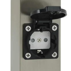 vidaXL Bolderverlichting met stopcontact 3 stuks 110 cm RVS IP44