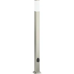 vidaXL Bolderverlichting met stopcontact 3 stuks 110 cm RVS IP44