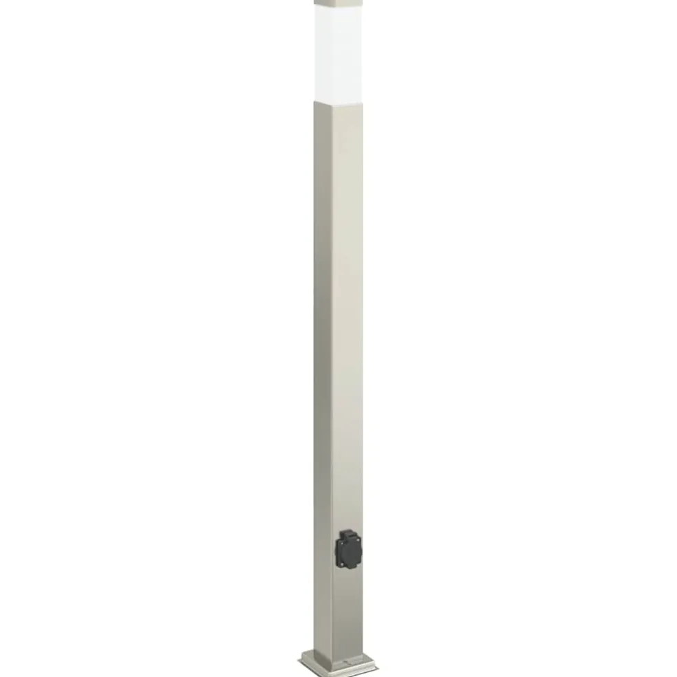 vidaXL Bolderverlichting met stopcontact 3 stuks 110 cm RVS IP44