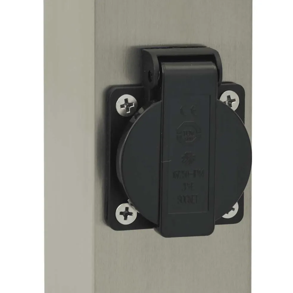 vidaXL Bolderverlichting met stopcontact 3 stuks 110 cm RVS IP44