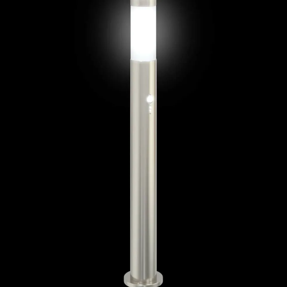 vidaXL Bolderverlichting met sensor 3 stuks 80 cm RVS IP44