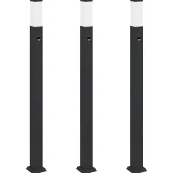 vidaXL Bolderverlichting met sensor 3 stuks 110 cm Zwart IP44