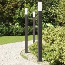 vidaXL Bolderverlichting met sensor 3 stuks 110 cm Zwart IP44